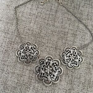 Brighton Silver Floral Medallion Necklace